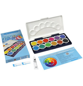 PBS Deutschland Nord Farbkasten 12er mit Deckweiß & Pinsel – Intensive Farben für Kunst