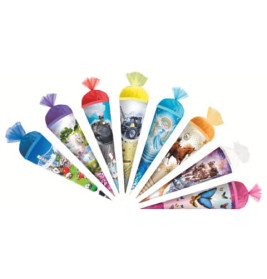 Schultüte 35cm - sort. Tüllverschluss -Roth