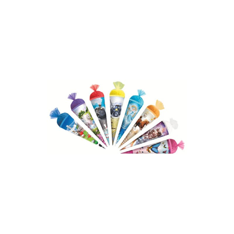 Schultüte 35cm - sort. Tüllverschluss -Roth