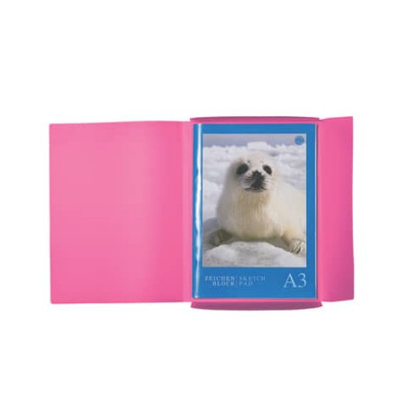 Gumizugmappe A3 PP transl. pink