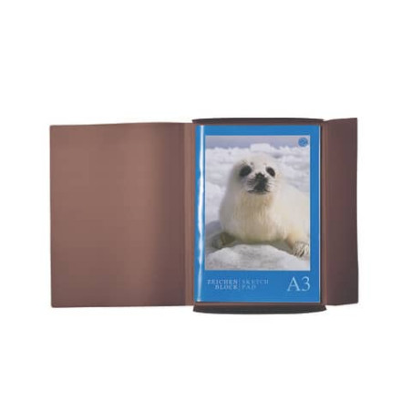 Gummizugmappe A3 PP transl. braun