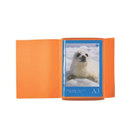 Gummizugmappe A3 PP transl. orange