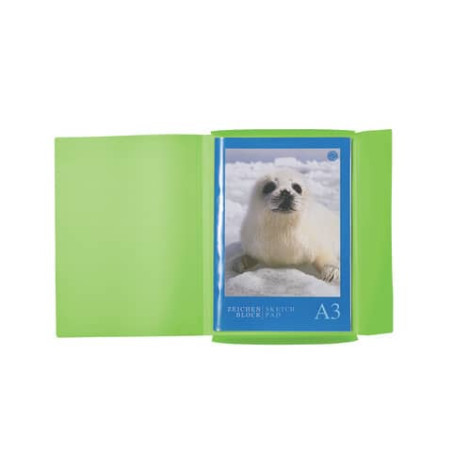 Gummizugmappe A3 PP transl. hellgrün