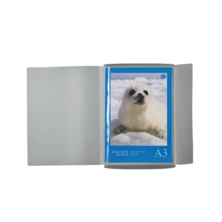 Gummizugmappe A3 PP transl. grau