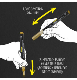 ONLINE Schreibgeräte Gold Lettering Set | 5 Acryl Marker für Handlettering & DIY