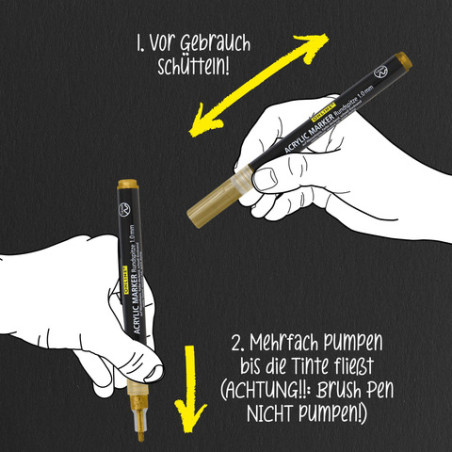 ONLINE Schreibgeräte Gold Lettering Set | 5 Acryl Marker für Handlettering & DIY