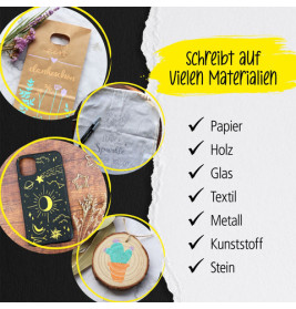 ONLINE Schreibgeräte Gold Lettering Set | 5 Acryl Marker für Handlettering & DIY