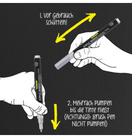 ONLINE Schreibgeräte Silver Lettering Set | 5 Acryl Marker für Kreative Projekte