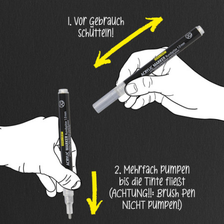 ONLINE Schreibgeräte Silver Lettering Set | 5 Acryl Marker für Kreative Projekte