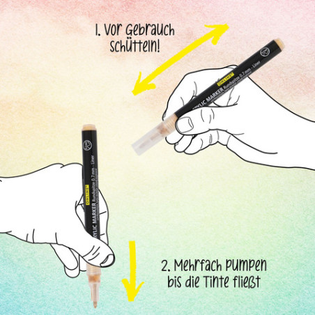 ONLINE Schreibgeräte Pastell Acrylfarben Set | 5 Stifte mit je 2 Strichstärken für DIY