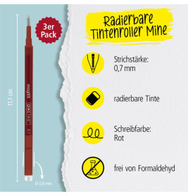 Gel-Mine, radierbar, rotschr.