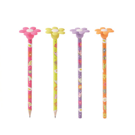 GFH BLEISTIFT & RADIERER BLUME 4-fach sortiert
