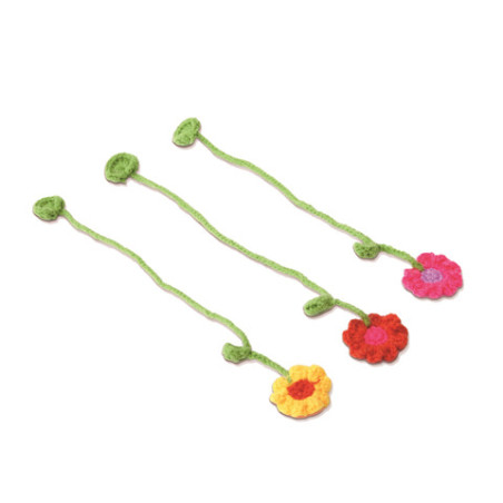 GFH LESEZEICHEN Häkel-Blume 3-fach sortiert