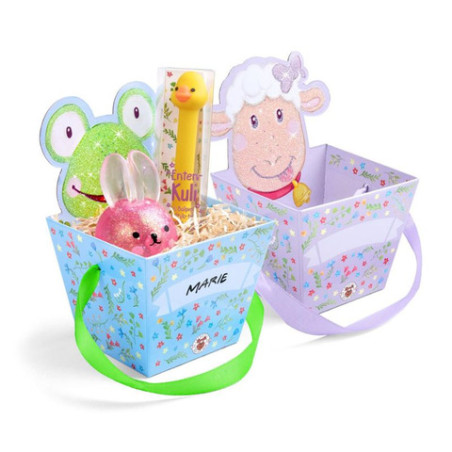 T&FS Geschenkkörbchen Glitzer 4-fach sortiert