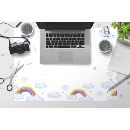PBS Deutschland Nord Schreibunterlage Rainbow blanc | 25 Blatt unliniertes Papier | Schreibtisch Schutz