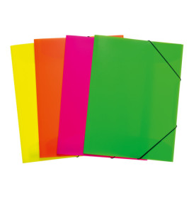 Gummizugmappe PP A3 neon sort.