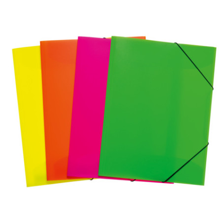 Gummizugmappe PP A3 neon sort.