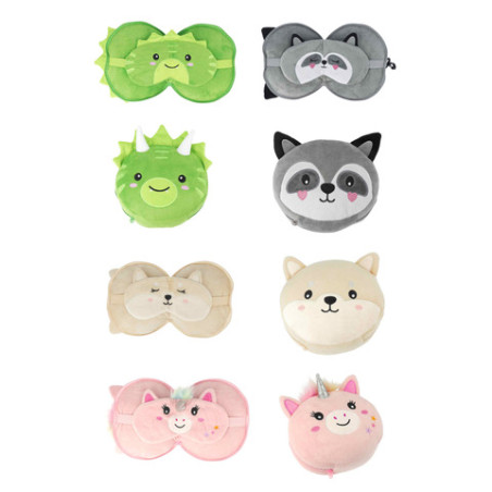 2in1 Kissen und Schlafmaske sortiert