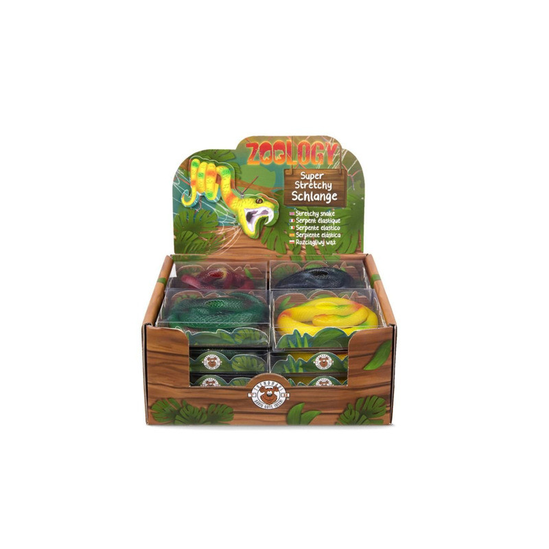 ZOO STRETCHY-SCHLANGE 30CM, 4-F.SORT