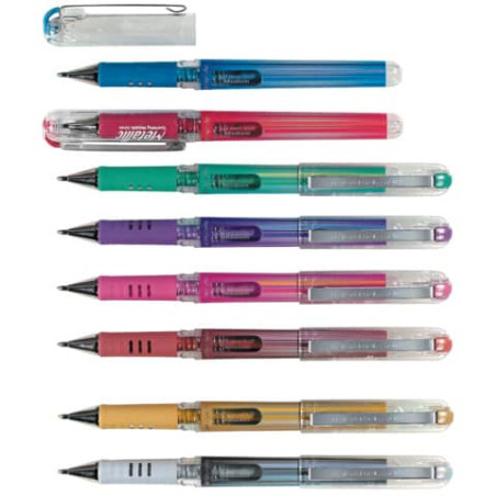 Gelschreiber Hybrid met. blau