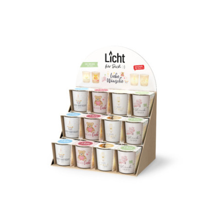 Teelichthalter Liebe Wünsche sortiert