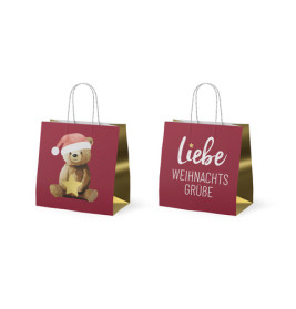 Geschenktragetasche mini Bär Weihnachten