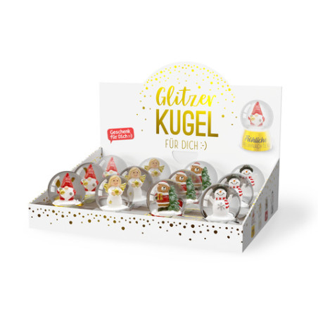 Schneekugel Weihnachten mini sortiert