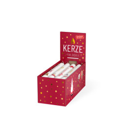 Stabkerze Happy Christmas sortiert