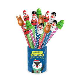 BLEISTIFT MIT TOPPER, 4-fach sortiert