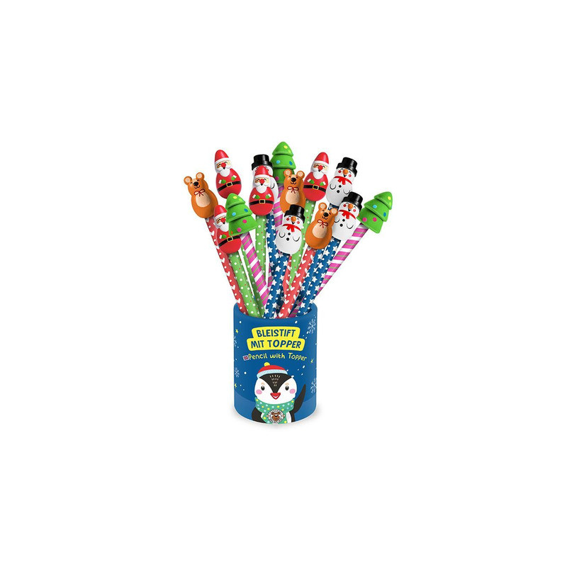 BLEISTIFT MIT TOPPER, 4-fach sortiert