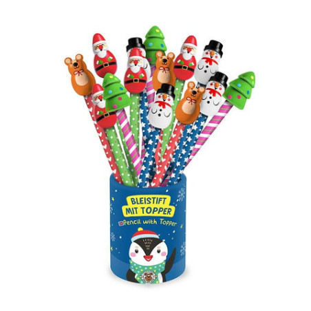 BLEISTIFT MIT TOPPER, 4-fach sortiert