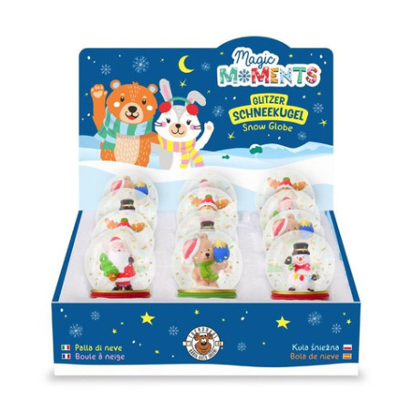 SCHNEEKUGEL GLITZER, 4-fach sortiert