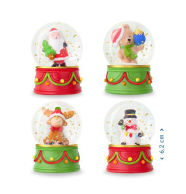 SCHNEEKUGEL GLITZER, 4-fach sortiert