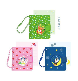 MINI-NOTIZBUCH mit Anhänger 3-fach sortiert