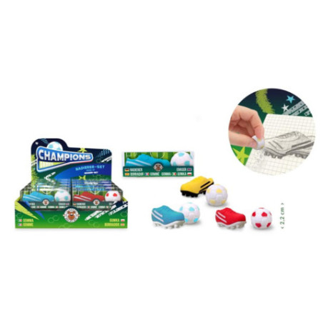 CH FB-6 Radierer Fußball 2er-Set, 3-fach sortiert