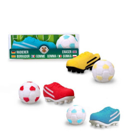 CH FB-6 Radierer Fußball 2er-Set, 3-fach sortiert