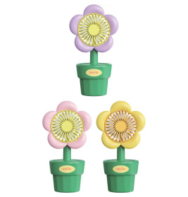 Blumenhandventilator, 3-fach sortiert, mit USB