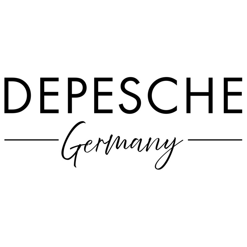Depesche Deutschland Logo: "DEPESCHE" fett, "Germany" kursiv, beide Seiten unterstrichen.