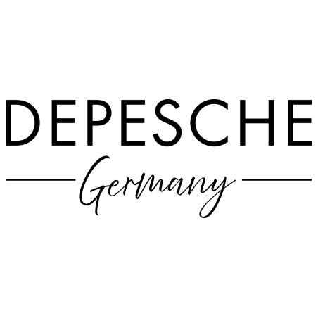 Depesche Deutschland Logo: "DEPESCHE" fett, "Germany" kursiv, beide Seiten unterstrichen.