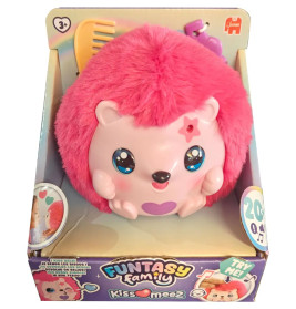 Rosa Plüschigel in Funtasy Family KissMeez Box, inklusive Kamm, geeignet für Kinder ab 3 Jahren.