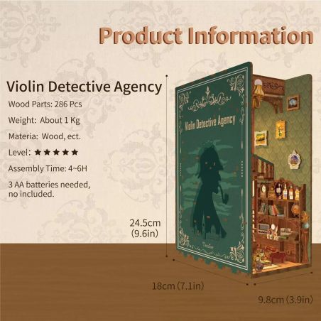 Violin Detective Agency Book Nook TONECHEER