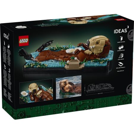 LEGO Ideas 21366 Seeotter mit Baby | Detailverliebtes Ausstellungsstück & Geschenk für Tierliebhaber