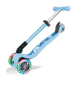 GLOBBER JUNIOR FOLDABLE FANTASY LIGHTS pastellblau-Flowers, mit Leuchtrollen