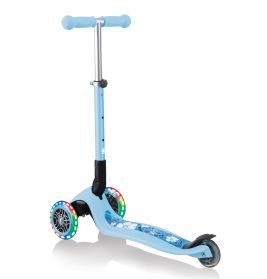 GLOBBER JUNIOR FOLDABLE FANTASY LIGHTS pastellblau-Flowers, mit Leuchtrollen