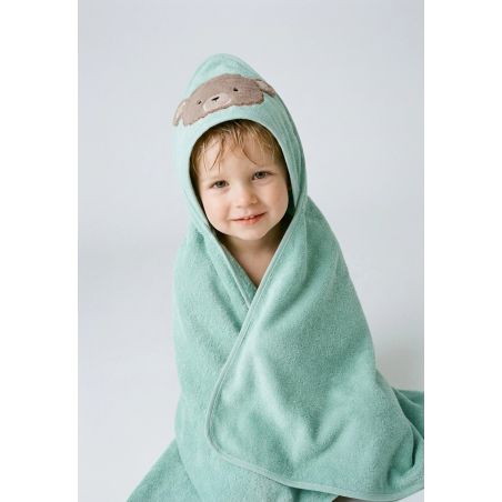 Kapuzenbadetuch Bär Bo mintgrü n