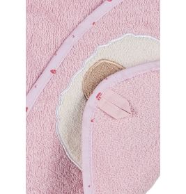 Kapuzenbadetuch Bär Betty rosa