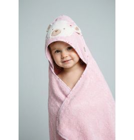 Kapuzenbadetuch Bär Betty rosa