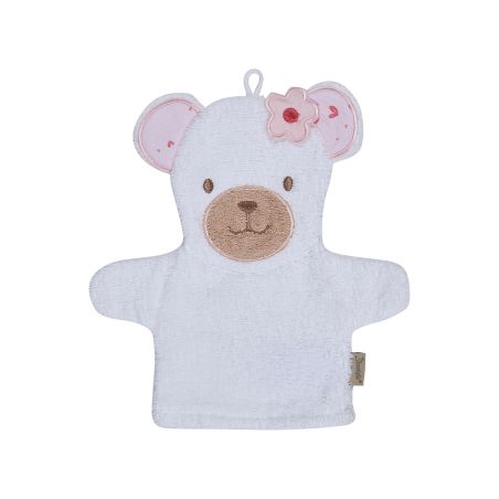 Waschhandschuh Bär Betty weiß