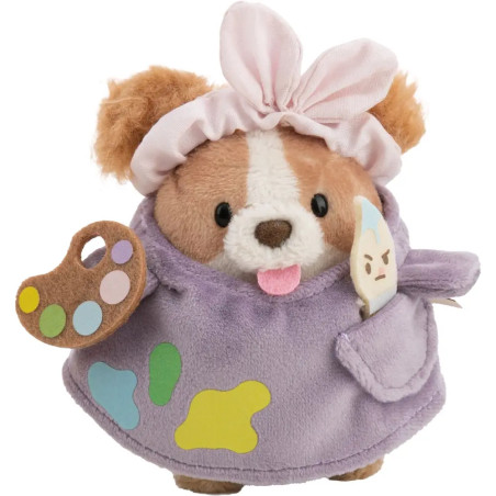 Kuscheltier Set Spaniel Brushy mit Pinsel u. Malerkostüm in Geschenkbox