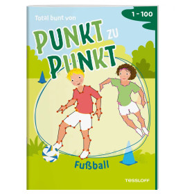 Total bunt von Punkt zu Punkt. Fußball. Von 1 bis 100